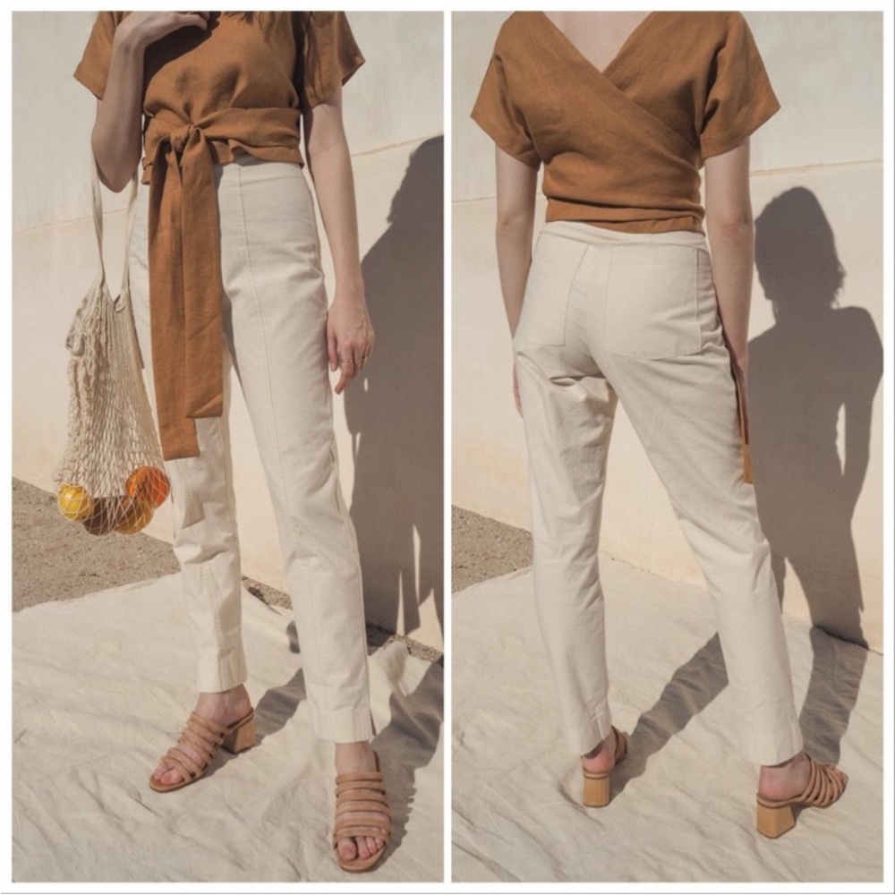 Esby Mercy Cigarette Pant in Natural Slub Size 6